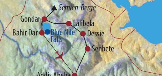 Karte Reise Äthiopien Im sagenumwobenen Land der christlichen Könige 2022/23
