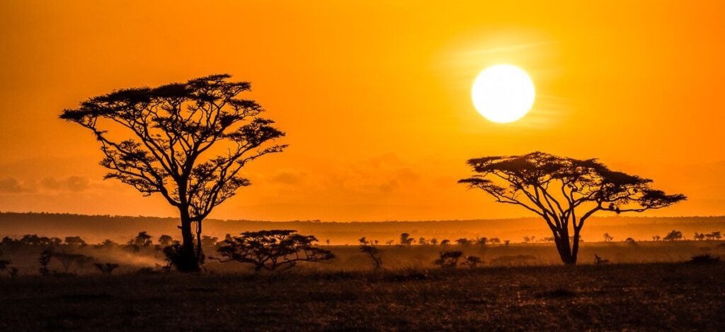 Sonnenuntergang in der Serengeti