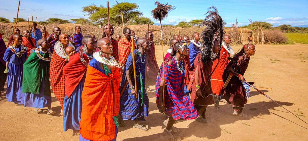 Stolze Massai-Gruppe