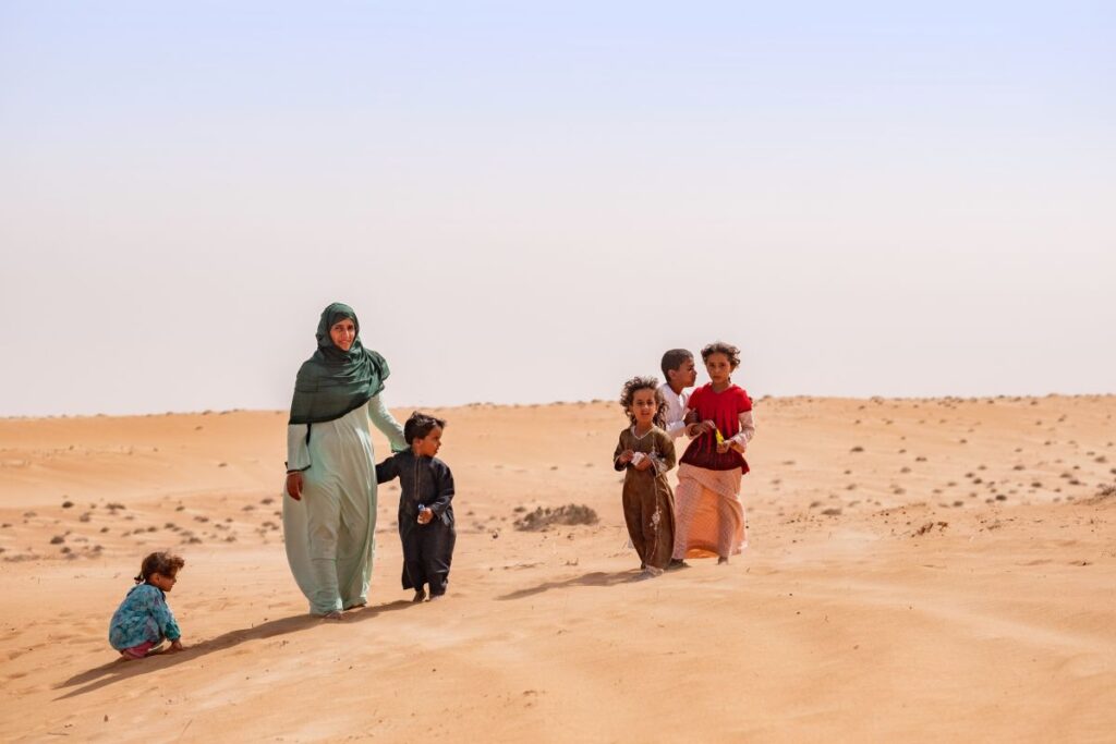 Beduinenfamilie in der Wahiba Sands